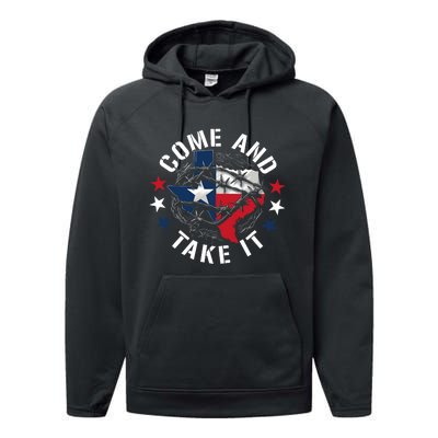 Come And Take It Texas Flag Texas Border Usa State Of Texas Performance Fleece Hoodie