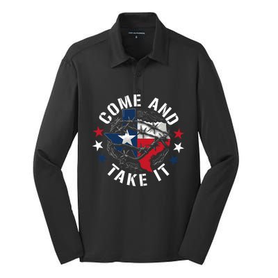 Come And Take It Texas Flag Texas Border Usa State Of Texas Silk Touch Performance Long Sleeve Polo