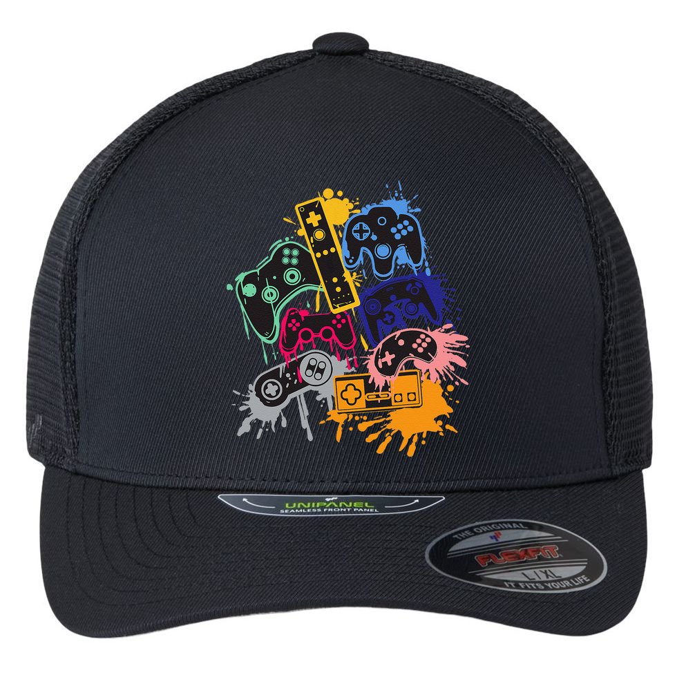 Control All The Things Video Game Controller Flexfit Unipanel Trucker Cap