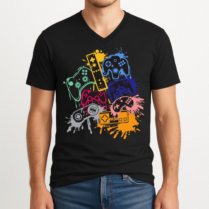 Control All The Things Video Game Controller V-Neck T-Shirt