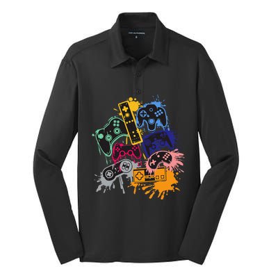 Control All The Things Video Game Controller Silk Touch Performance Long Sleeve Polo