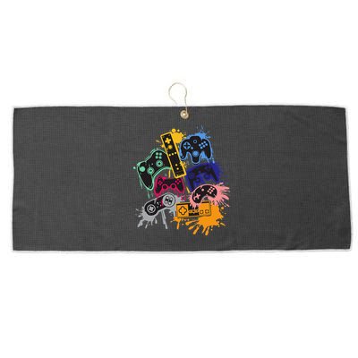 Control All The Things Video Game Controller Large Microfiber Waffle Golf Towel
