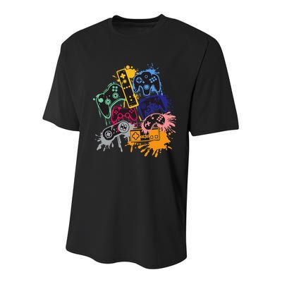 Control All The Things Video Game Controller Youth Performance Sprint T-Shirt