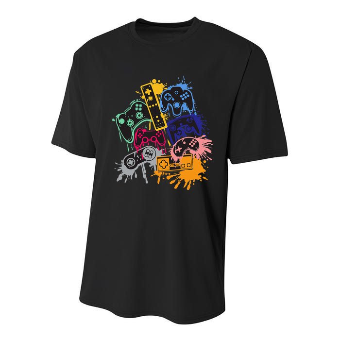 Control All The Things Video Game Controller Youth Performance Sprint T-Shirt