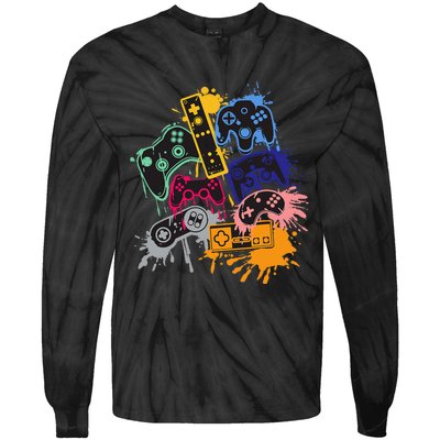 Control All The Things Video Game Controller Tie-Dye Long Sleeve Shirt