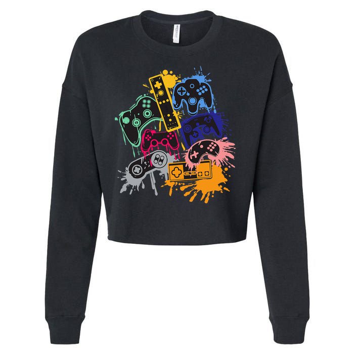 Control All The Things Video Game Controller Cropped Pullover Crew
