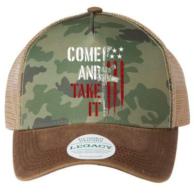 Come And Take It Gun Rights Ar 15 American Flag Legacy Tie Dye Trucker Hat