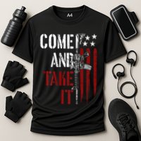Come And Take It Gun Rights Ar 15 American Flag Cooling Performance Crew T-Shirt
