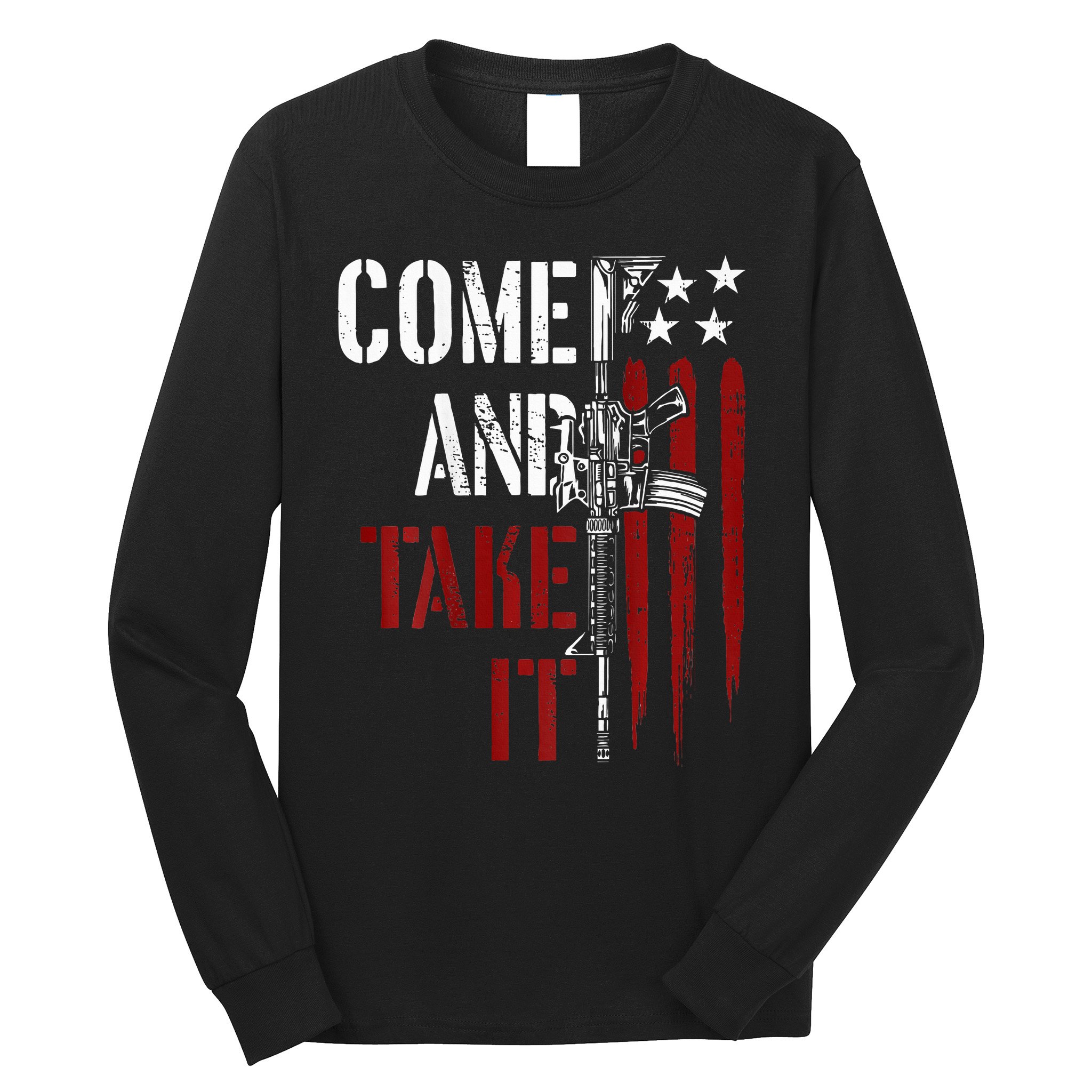 Come And Take It Gun Rights Ar 15 American Flag Long Sleeve Shirt