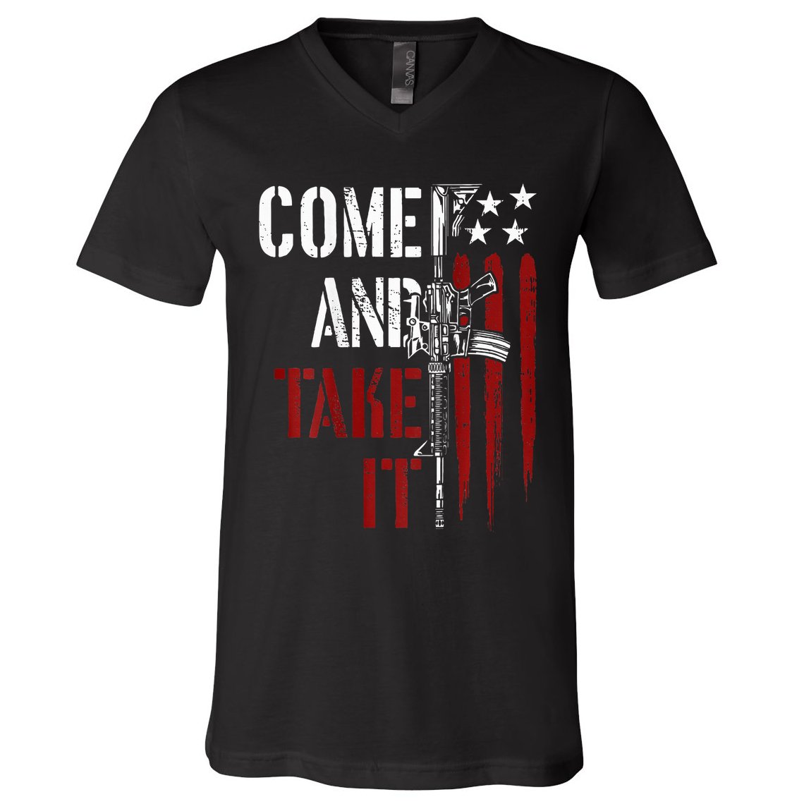 Come And Take It Gun Rights Ar 15 American Flag V-Neck T-Shirt