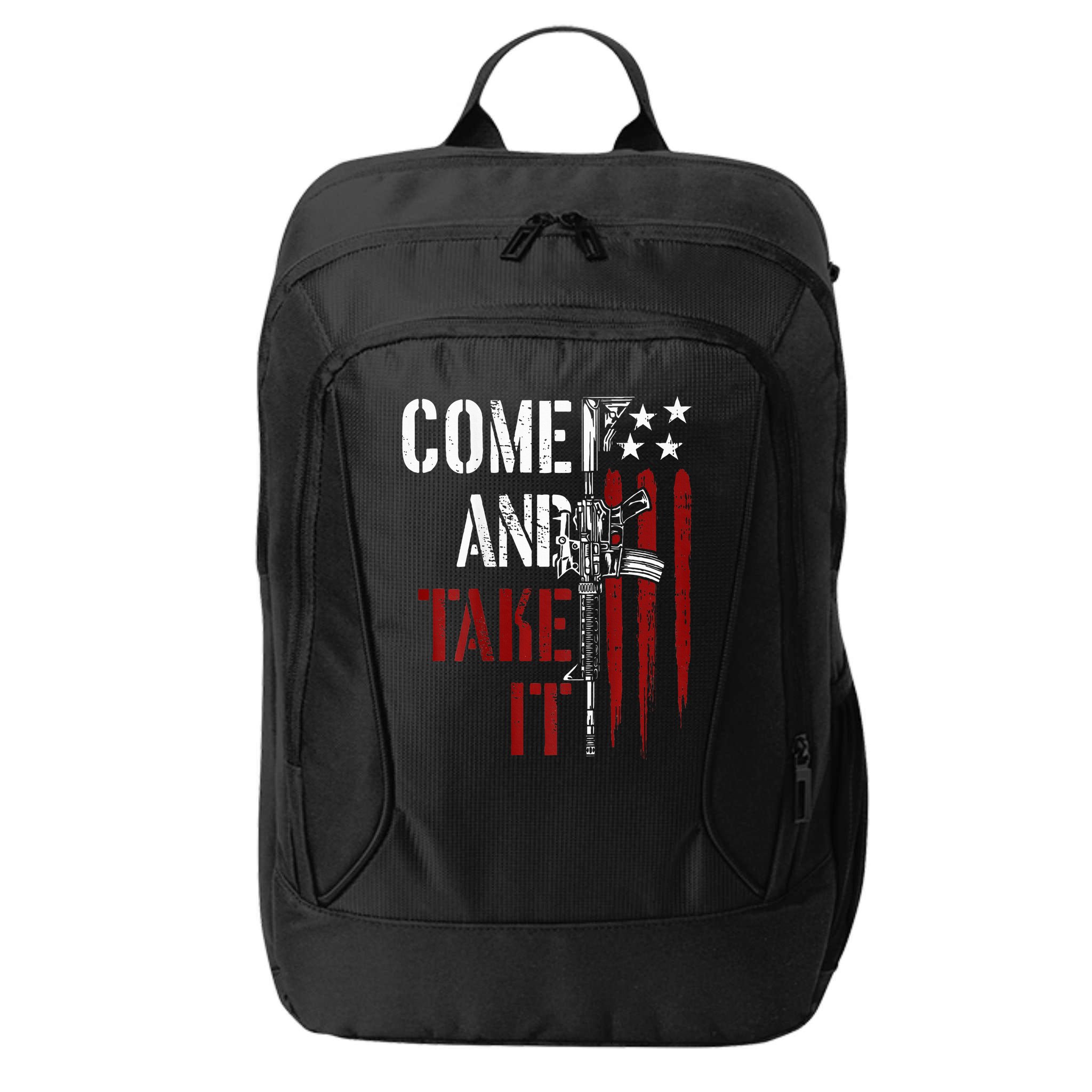 Come And Take It Gun Rights Ar 15 American Flag City Backpack