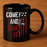 Come And Take It Gun Rights Ar 15 American Flag 11oz C Handle Ceramic Mug