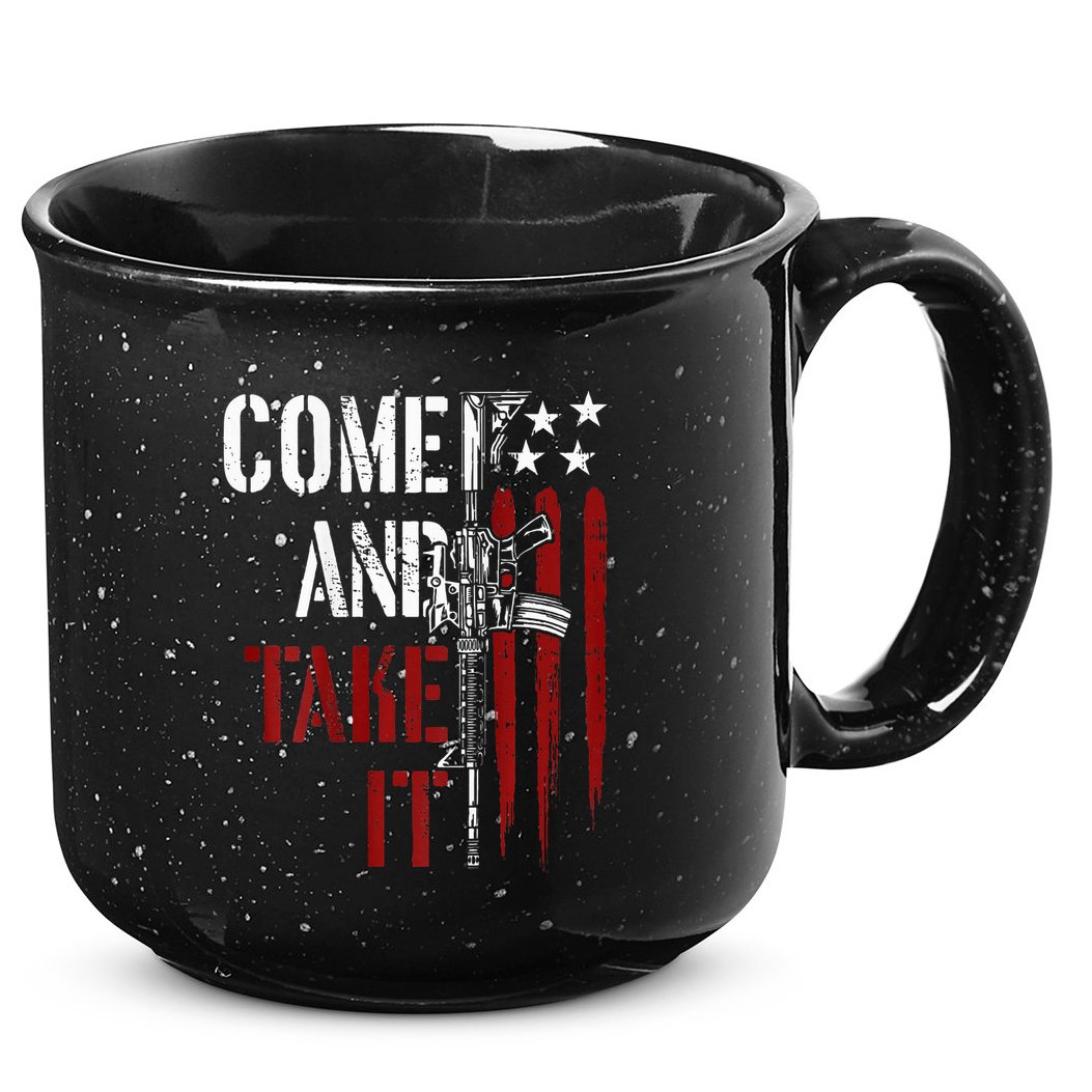 Come And Take It Gun Rights Ar 15 American Flag 15oz Campfire Ceramic Mug