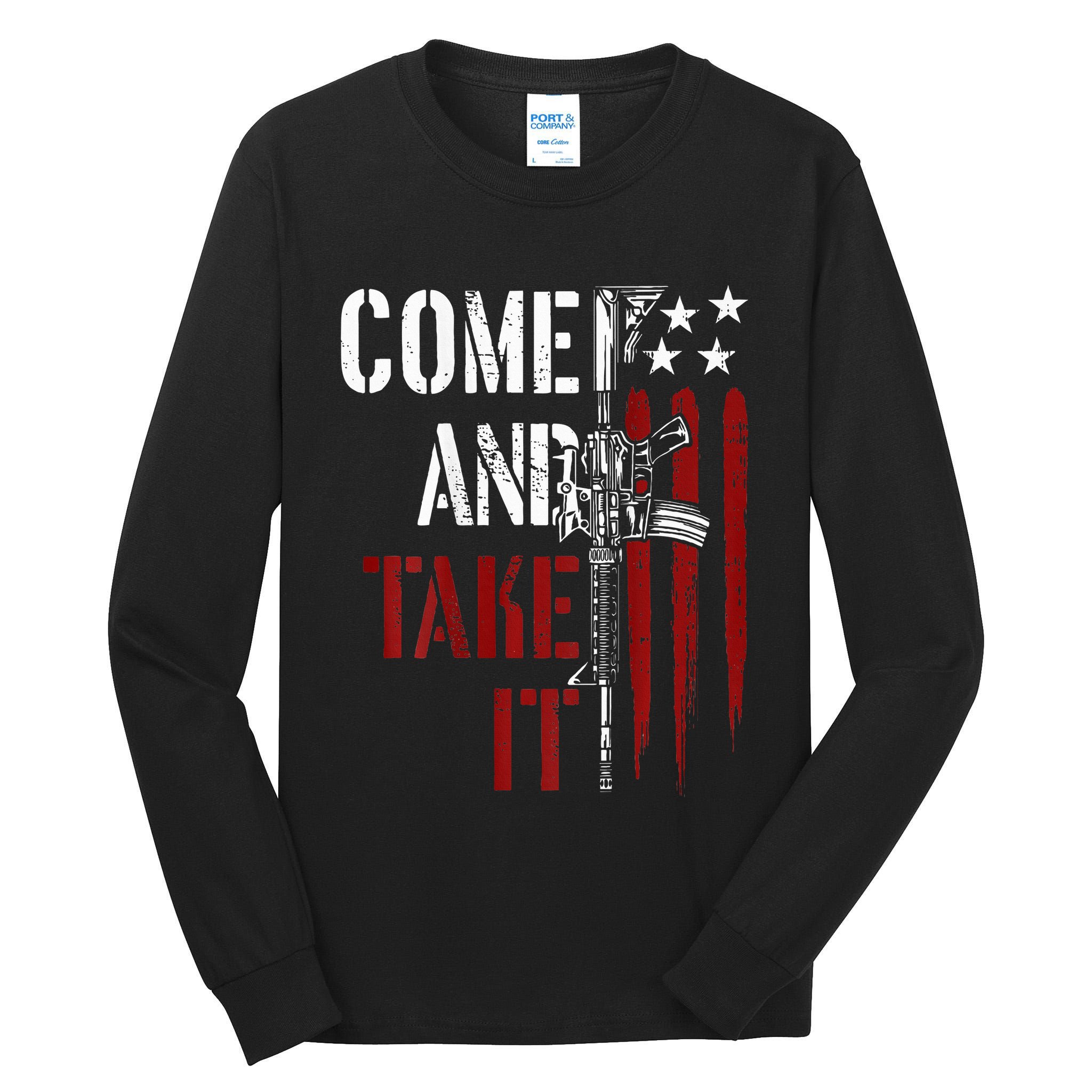Come And Take It Gun Rights Ar 15 American Flag Tall Long Sleeve T-Shirt