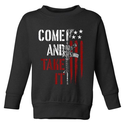 Come And Take It Gun Rights Ar 15 American Flag Toddler Sweatshirt