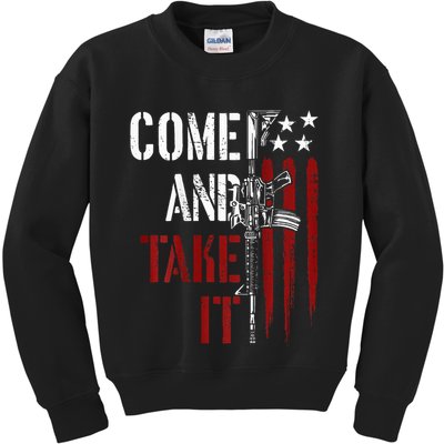 Come And Take It Gun Rights Ar 15 American Flag Kids Sweatshirt