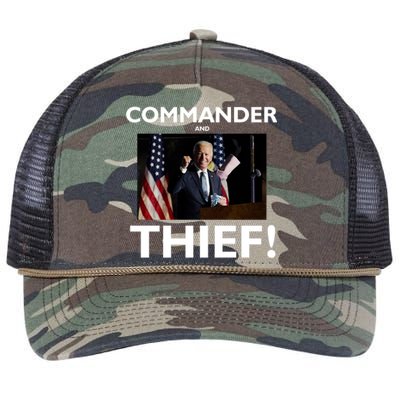 Commander and Thief Joe Biden Retro Rope Trucker Hat Cap