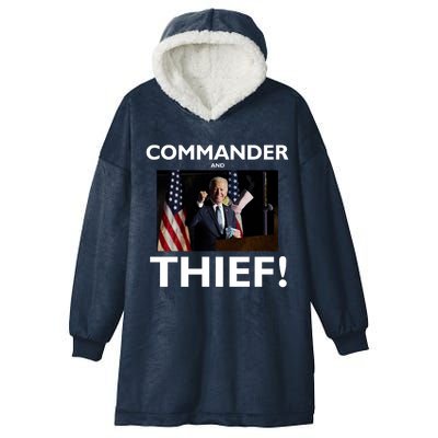 Commander and Thief Joe Biden Hooded Wearable Blanket