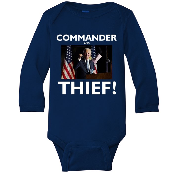 Commander and Thief Joe Biden Baby Long Sleeve Bodysuit