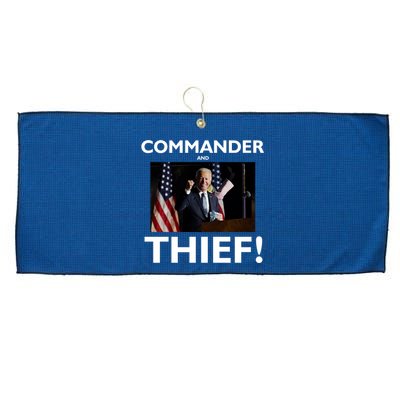 Commander and Thief Joe Biden Large Microfiber Waffle Golf Towel