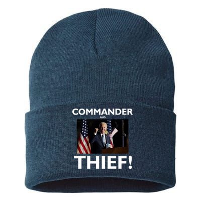 Commander and Thief Joe Biden Sustainable Knit Beanie