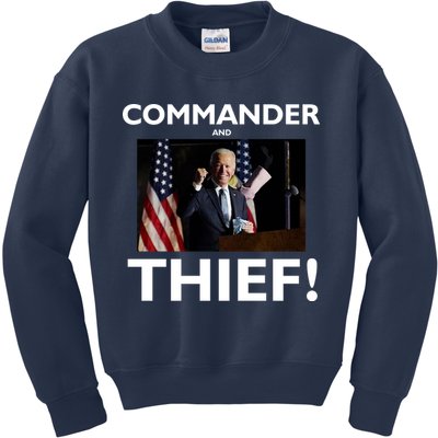 Commander and Thief Joe Biden Kids Sweatshirt