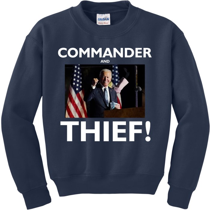 Commander and Thief Joe Biden Kids Sweatshirt