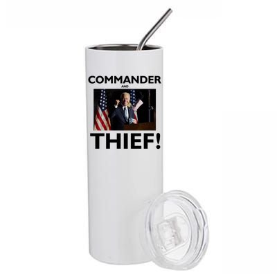 Commander and Thief Joe Biden Stainless Steel Tumbler