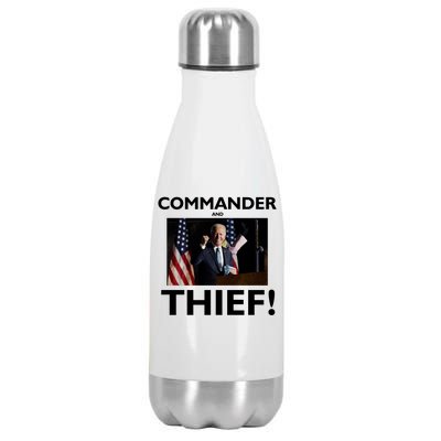 Commander and Thief Joe Biden Stainless Steel Insulated Water Bottle