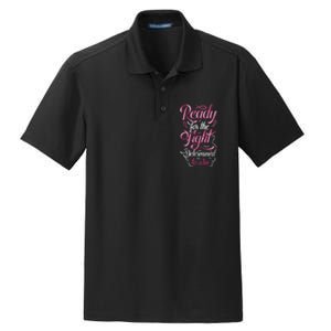 Cancer Awareness T Dry Zone Grid Polo