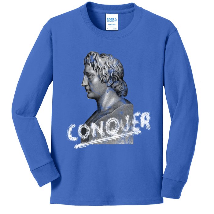 Conquer Alexander The Great Head Ancient Greece History Cute Gift Kids Long Sleeve Shirt