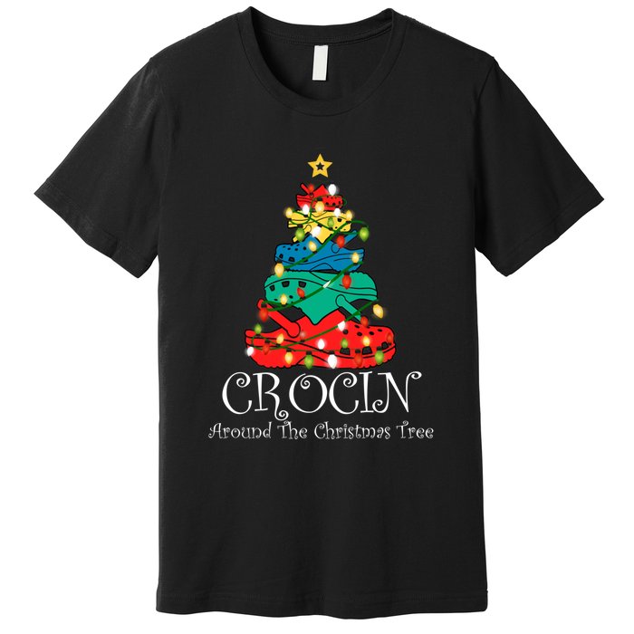 Crocin Around The Christmas Tree Funny Xmas Christmas Pajama Premium T-Shirt