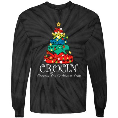 Crocin Around The Christmas Tree Funny Xmas Christmas Pajama Tie-Dye Long Sleeve Shirt