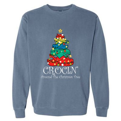 Crocin Around The Christmas Tree Funny Xmas Christmas Pajama Garment-Dyed Sweatshirt