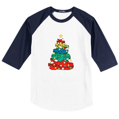 Crocin Around The Christmas Tree Funny Xmas Christmas Pajama Baseball Sleeve Shirt