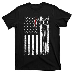 Cool Axe Throwing For Women Lumberjack US American Flag T-Shirt