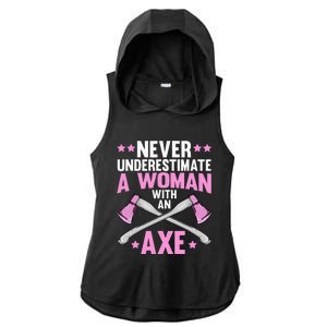 Cool Axe Throwing For Women Ax Thrower Tree Lumberjack Ladies PosiCharge Tri-Blend Wicking Draft Hoodie Tank