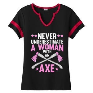 Cool Axe Throwing For Women Ax Thrower Tree Lumberjack Ladies Halftime Notch Neck Tee