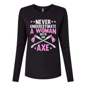 Cool Axe Throwing For Women Ax Thrower Tree Lumberjack Womens Cotton Relaxed Long Sleeve T-Shirt