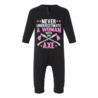 Cool Axe Throwing For Women Ax Thrower Tree Lumberjack Infant Fleece One Piece