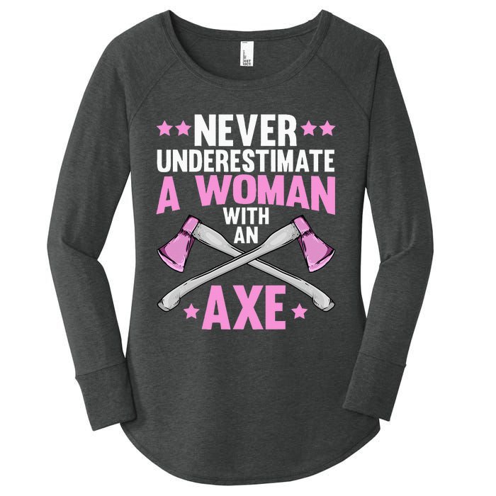 Cool Axe Throwing For Women Ax Thrower Tree Lumberjack Women's Perfect Tri Tunic Long Sleeve Shirt