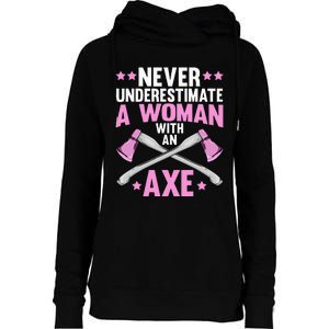 Cool Axe Throwing For Women Ax Thrower Tree Lumberjack Womens Funnel Neck Pullover Hood