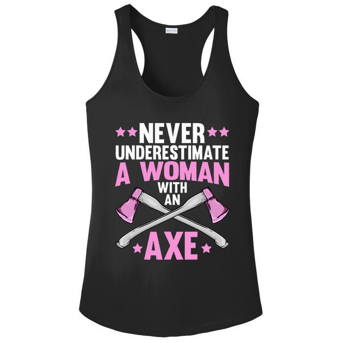 Cool Axe Throwing For Women Ax Thrower Tree Lumberjack Ladies PosiCharge Competitor Racerback Tank