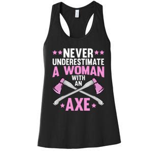 Cool Axe Throwing For Women Ax Thrower Tree Lumberjack Women's Racerback Tank