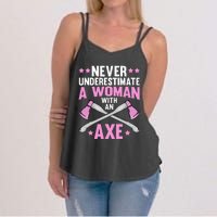 Cool Axe Throwing For Women Ax Thrower Tree Lumberjack Women's Strappy Tank