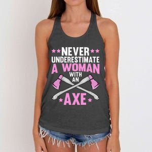 Cool Axe Throwing For Women Ax Thrower Tree Lumberjack Women's Knotted Racerback Tank