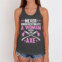 Cool Axe Throwing For Women Ax Thrower Tree Lumberjack Women's Knotted Racerback Tank