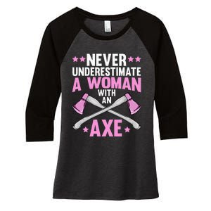 Cool Axe Throwing For Women Ax Thrower Tree Lumberjack Women's Tri-Blend 3/4-Sleeve Raglan Shirt