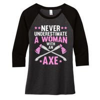 Cool Axe Throwing For Women Ax Thrower Tree Lumberjack Women's Tri-Blend 3/4-Sleeve Raglan Shirt