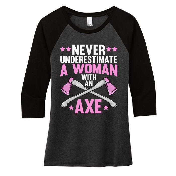 Cool Axe Throwing For Women Ax Thrower Tree Lumberjack Women's Tri-Blend 3/4-Sleeve Raglan Shirt